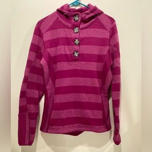 Avalanche Thermal Pullover Hoodie Purple Stripes Sz Medium‎